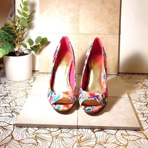 Christian Siriano | Multicolor Floral Heels| Woman's size 7